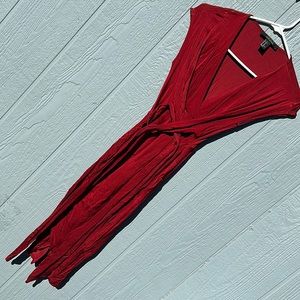 I’m cleaning my closet. Long red dress.